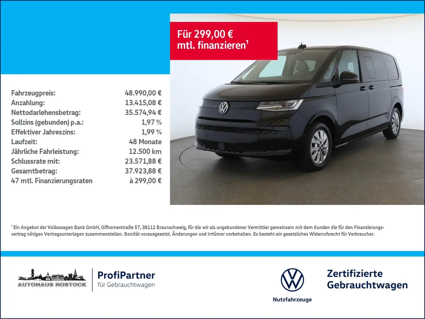 Volkswagen T7 Multivan 2.0 TDI DSG IQ.LIGHT PANO STANDHZG Schwarz - 1