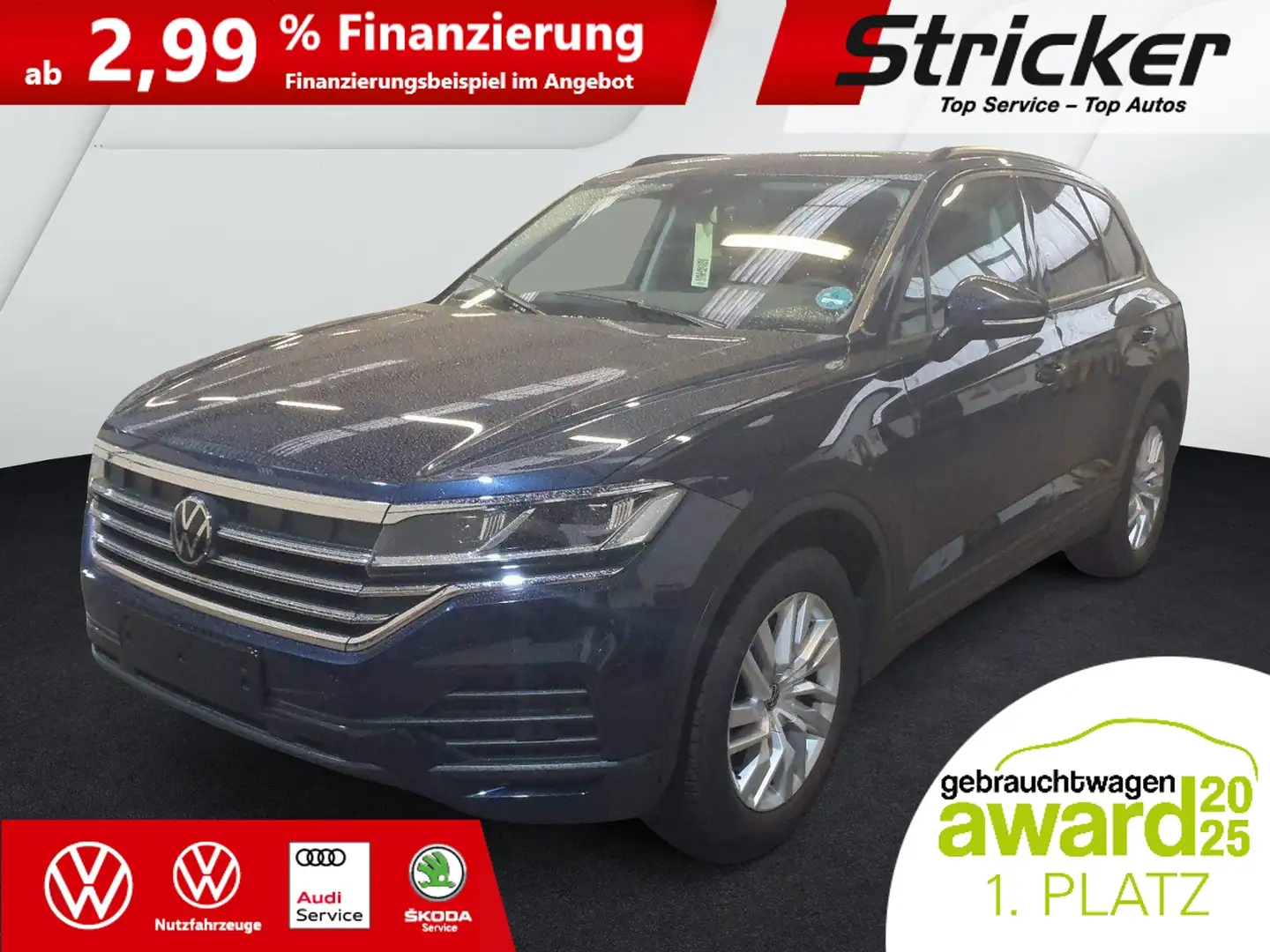 Volkswagen Touareg 3.0TDI 4M Allrad 470,-ohne Anzahlung AHK Navi ACC Blau - 2