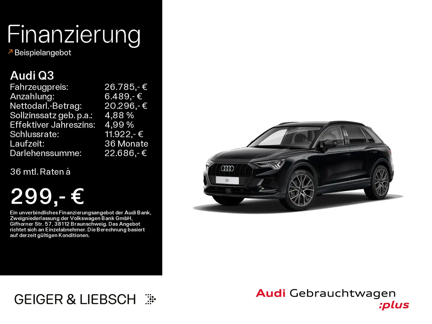 Audi Q3 35 TFSI S-LINE AHK+Matrix LED+ACC+Navi+20 Zol Schwarz - 1