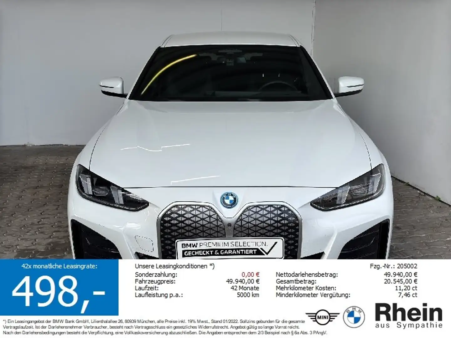 BMW i4 eDrive40 Gran Coupé M Sport LiveCock.LED.AHK. Weiß - 1