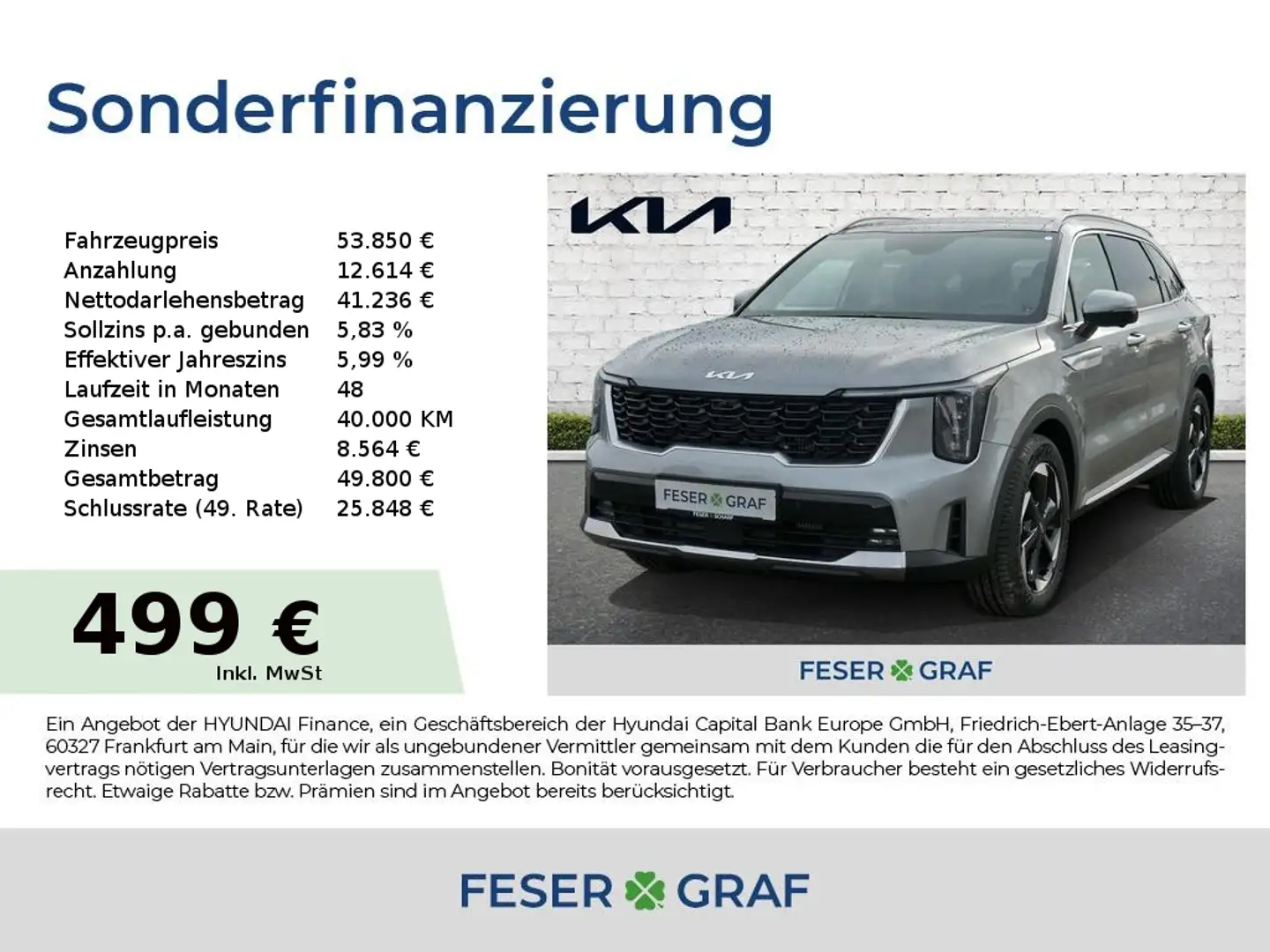 Kia Sorento PE 1.6T HEV AWD PLAT. PANO GEWERBEAKTION Gri - 1