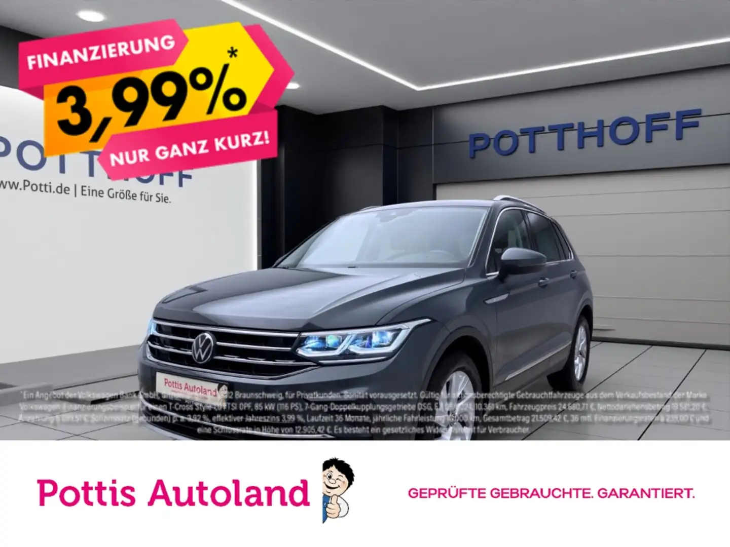 Volkswagen Tiguan 2.0 TDI DSG ELEGANCE PANO NAVI IQ.LIGHT ACC Grau - 1