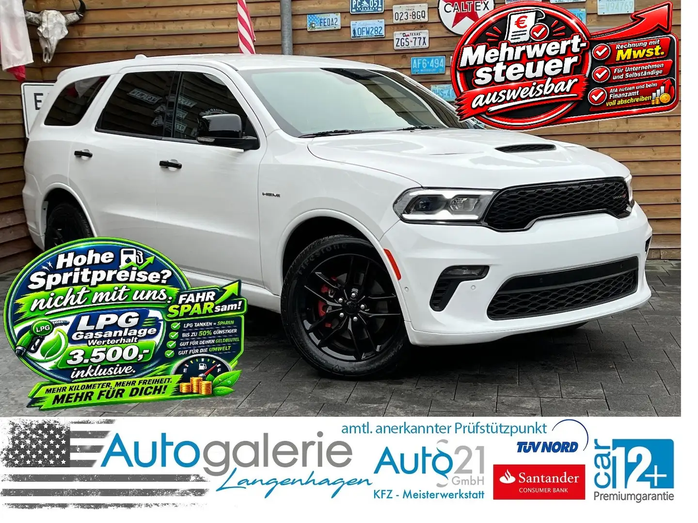 Dodge Durango 5,7L R/T RWD 7S. 10´´ Display SZH LPG Weiß - 1