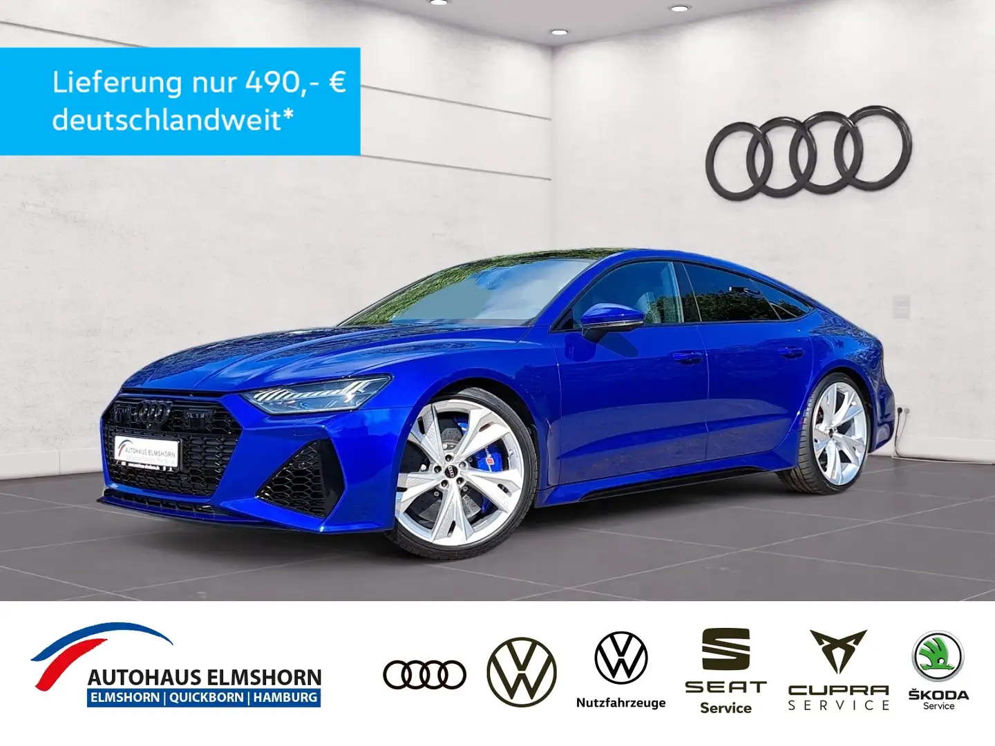Audi RS7 Sportback DYNPAK+ KERAMIK PANO 305km/h HEAD 4xKAM Blauw - 1