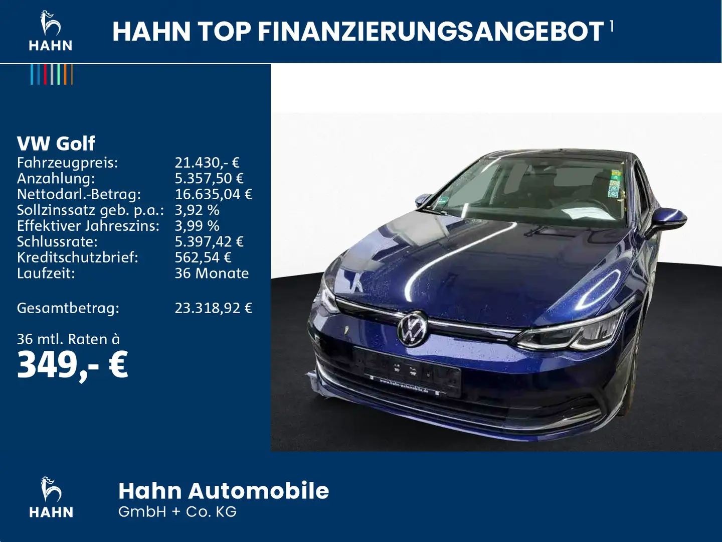Volkswagen Golf VIII 1.5TSI Active LED Navi CAM APP ACC SHZ Blau - 2