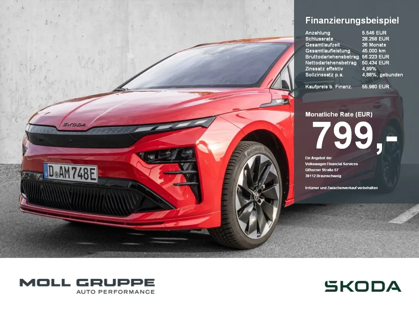 Skoda Enyaq RS Suite 4xSHZ ACC AHK ALCANTARA AUT FLA Rot - 1