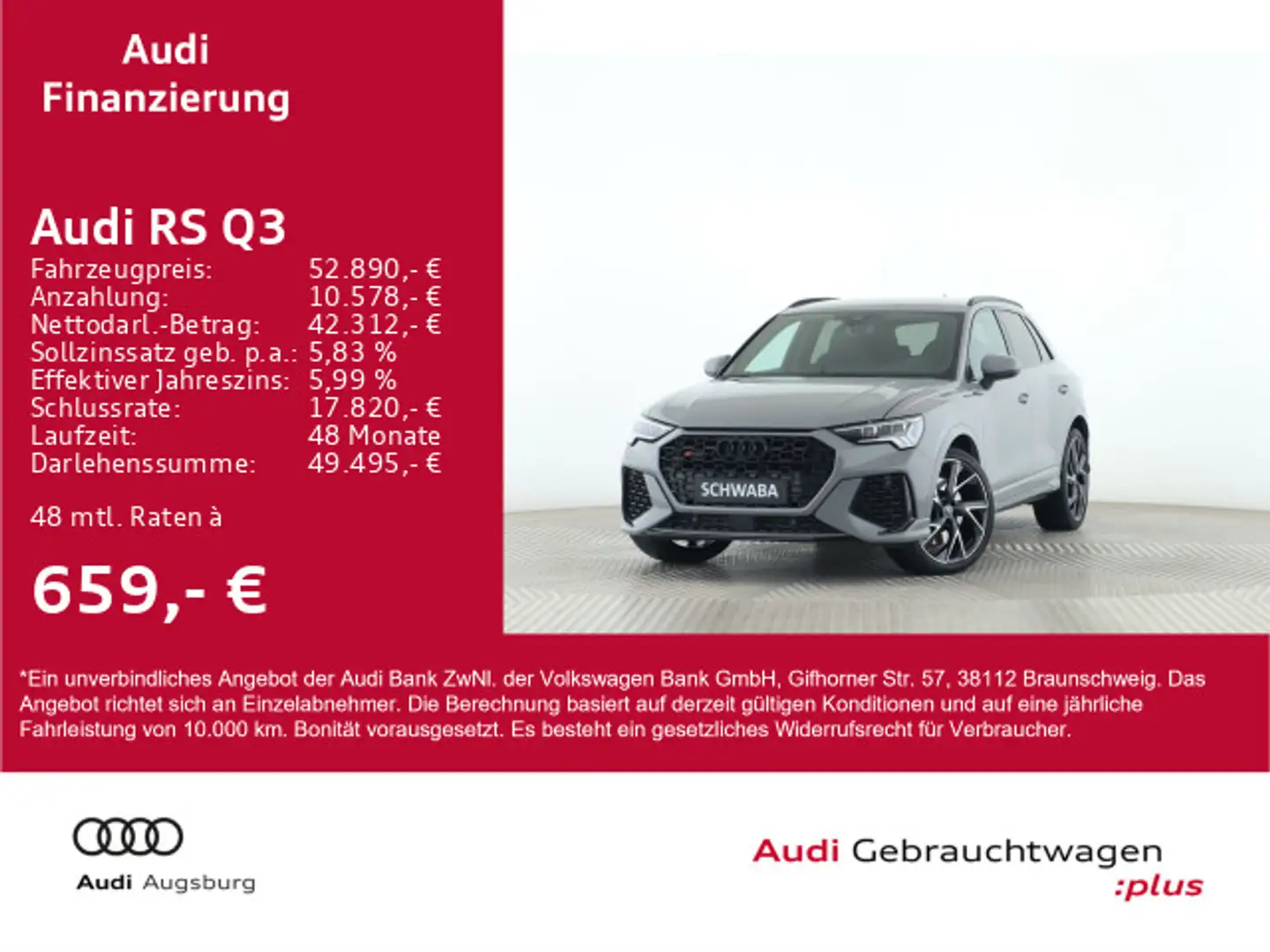 Audi RS Q3 2.5 TFSI S tr. *Optikp.Plus*B&O*VIRTUAL*21 Grau - 1