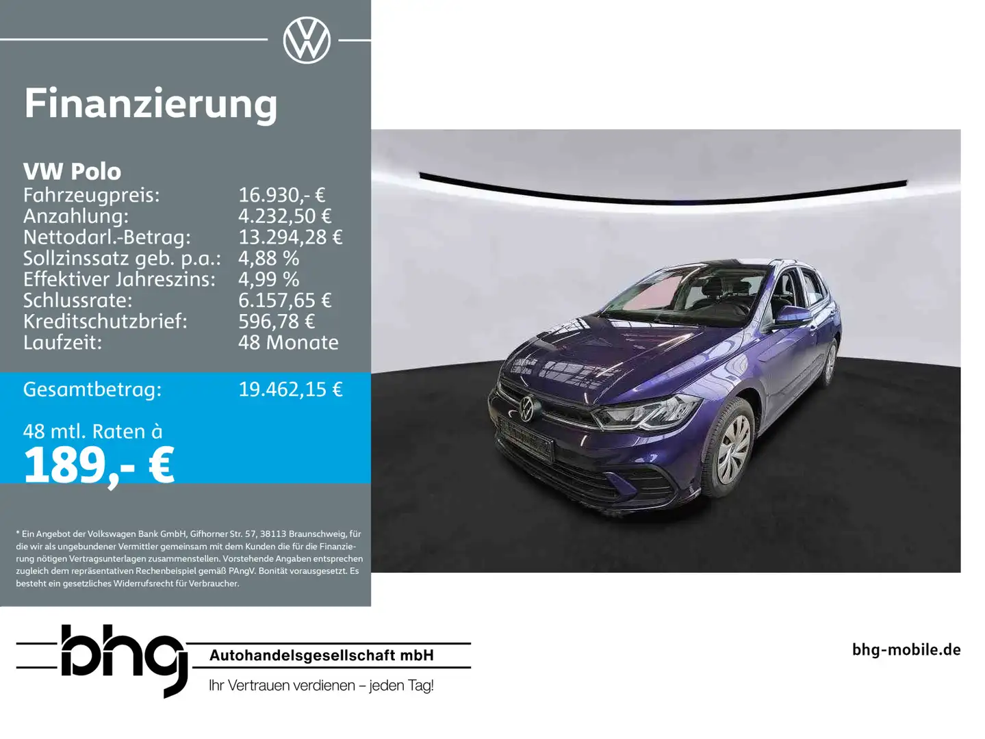 Volkswagen Polo 1.0 TSI OPF DSG Life Violett - 1