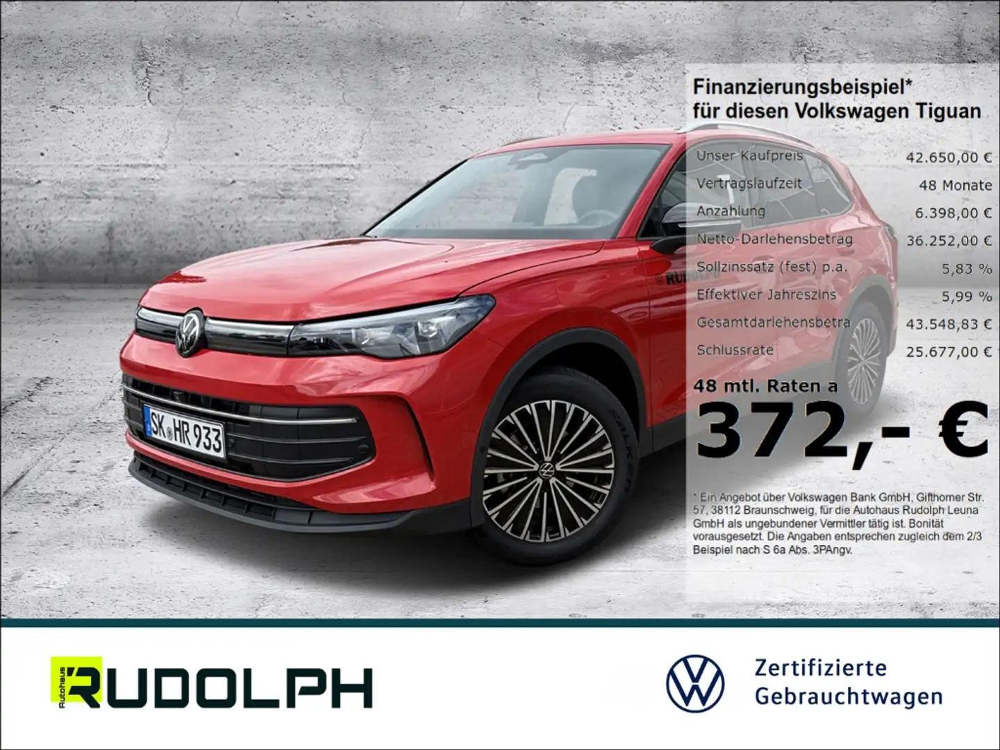 Volkswagen Tiguan Goal 1.5 eTSI 7-Gang-DSG LED Navi AHK BT SHZ ACC Rot - 1