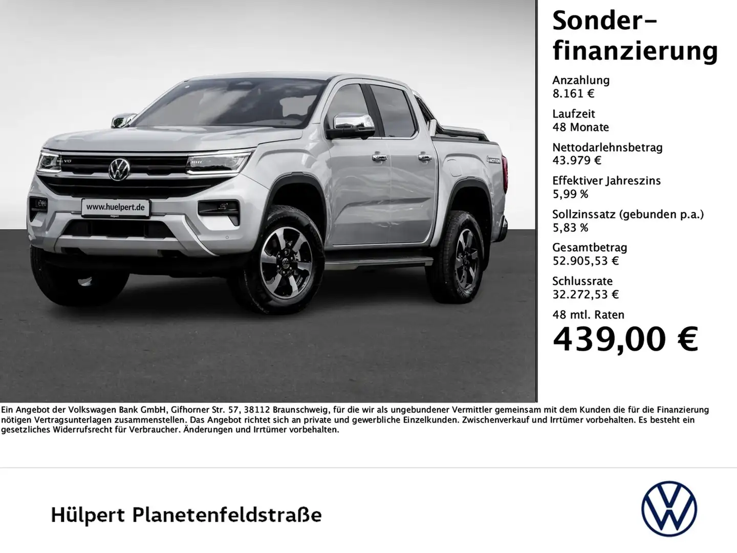 Volkswagen Amarok Style 4M 360°CAM NAVI AHK ACC IQ-LED Argintiu - 1