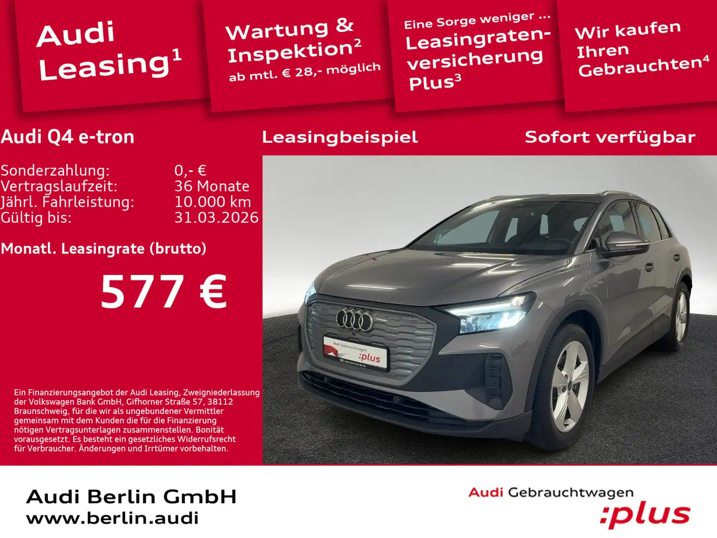 Audi Q4 e-tron 45 LED RFK NAVI SITZHZG Grau - 1