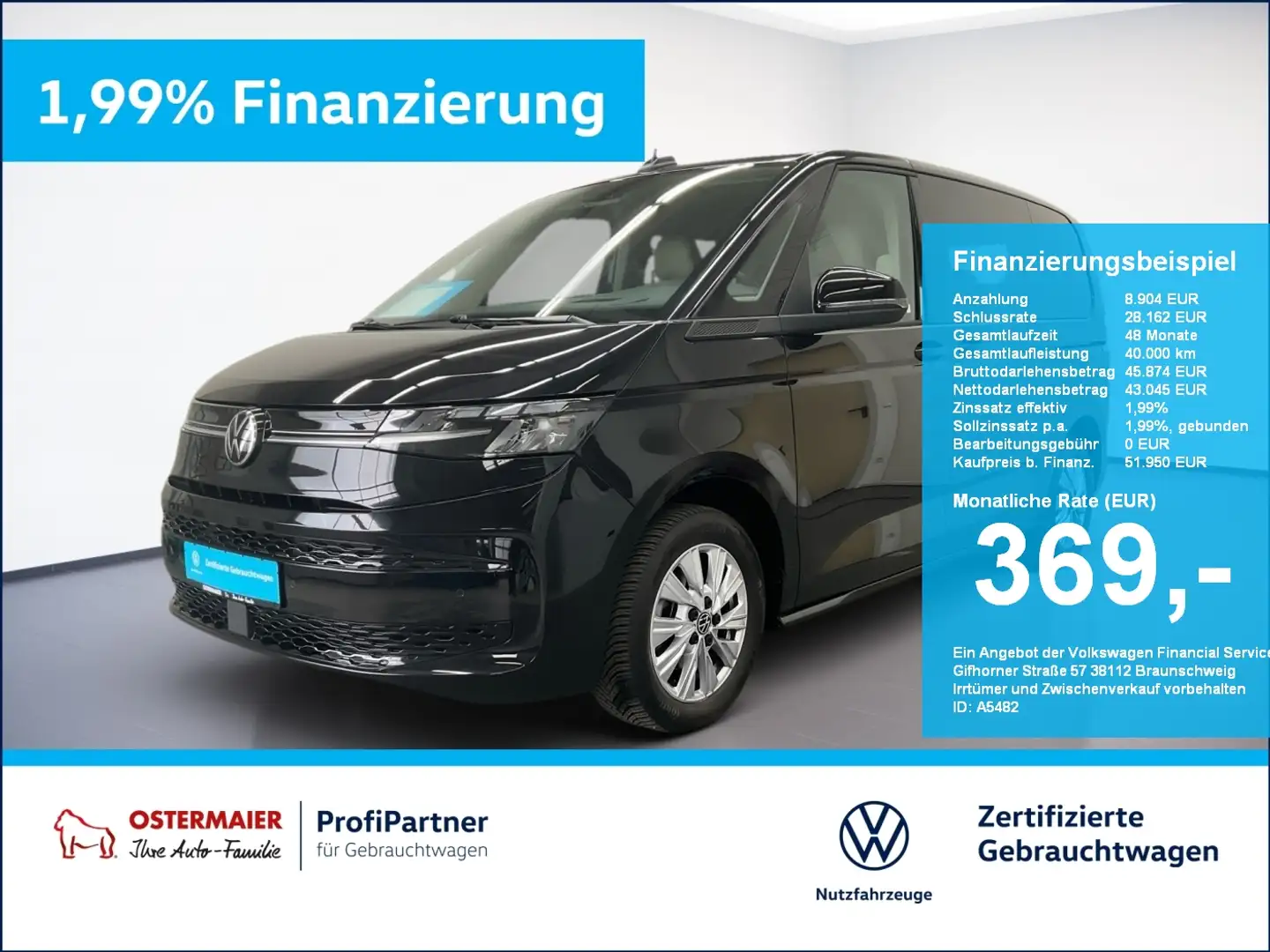 Volkswagen T7 Multivan LIFE 2.0TDI 150PS DSG ACC.7-SITZE.AHK.KAMERA.NAVI+ Schwarz - 1