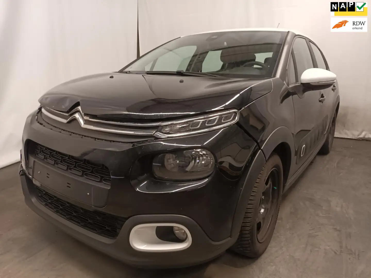 Citroen C3 1.2 PureTech S&S Feel Edition SCHADEAUTO!! Zwart - 1