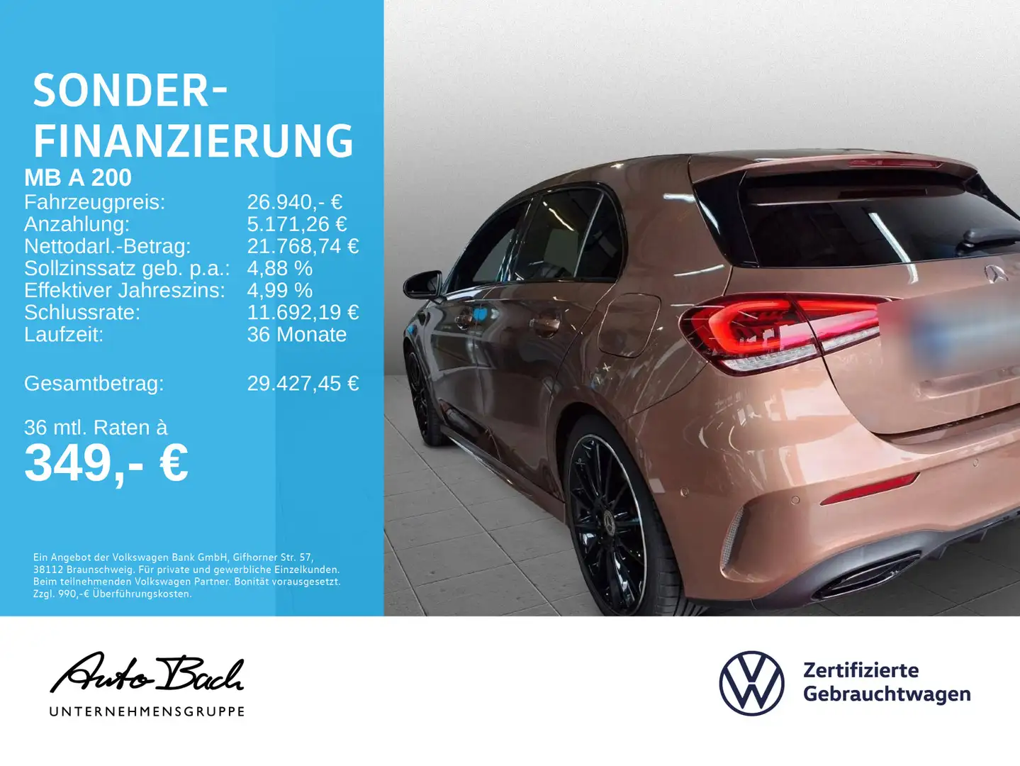 Mercedes-Benz A 200 AMG Line, LED, Panoramadach, Navi, Night-P Rot - 2