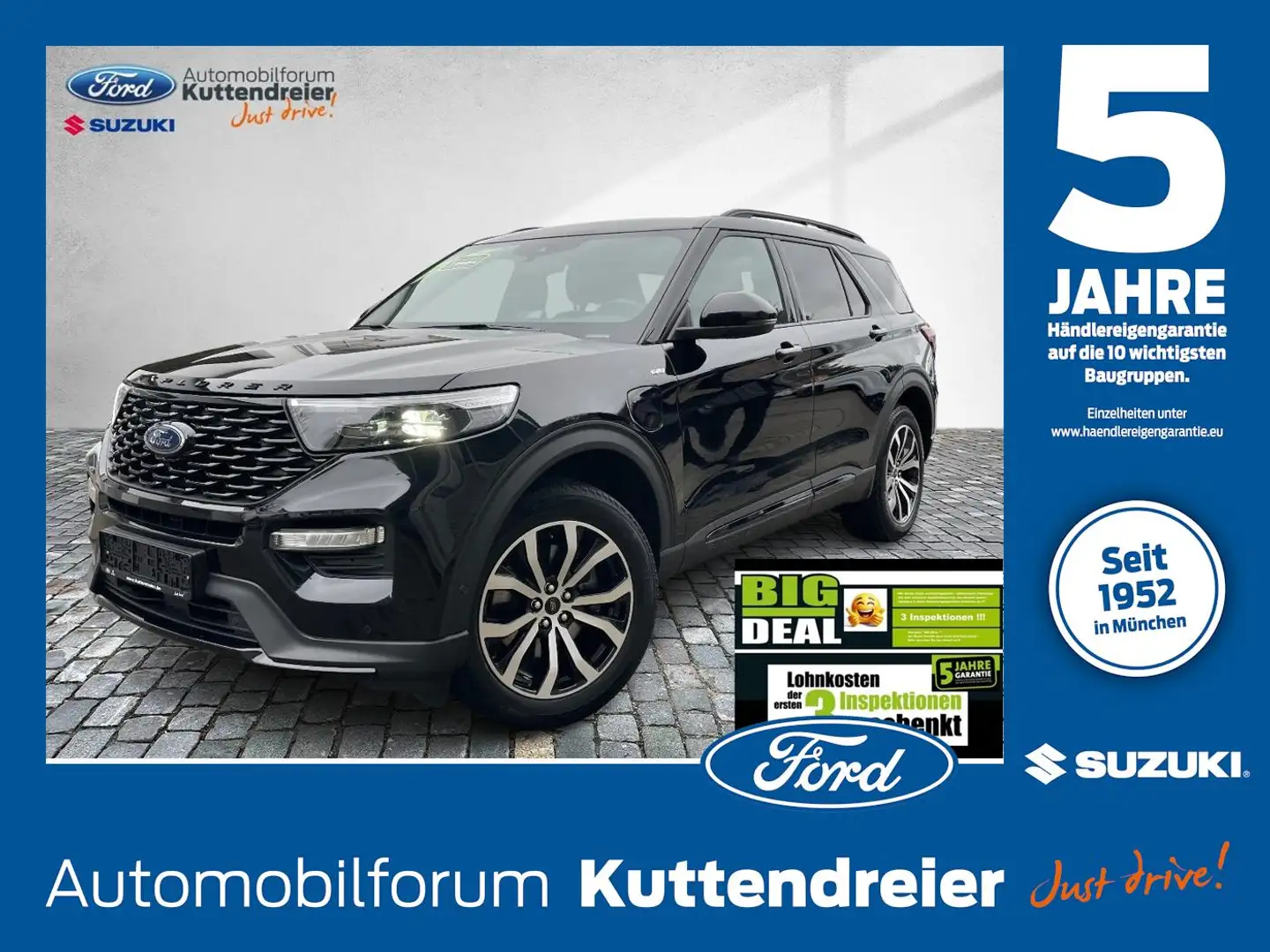 Ford Explorer ST-Line 7-Sitze Glasdach Leder Navi LED Чёрный - 1
