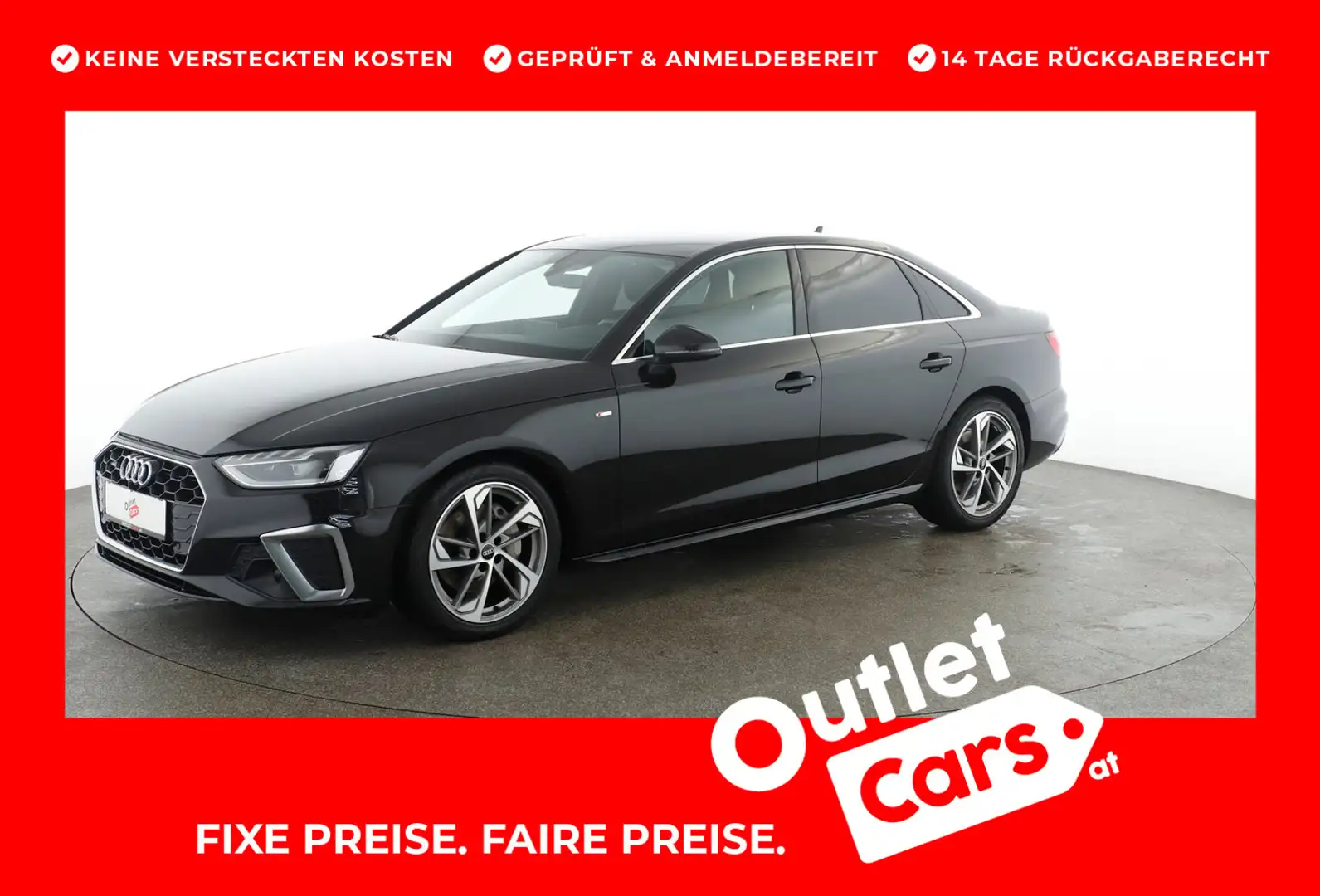 Audi A4 Limousine 40 TDI S line quattro Schwarz - 1