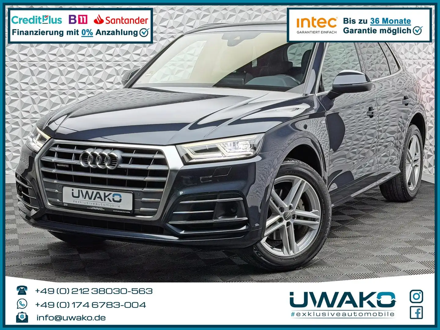 Audi Q5 40 TDI S-LINE/QUA/ACC/AHK/MATRIX/KEYLES/RCAM Gris - 1