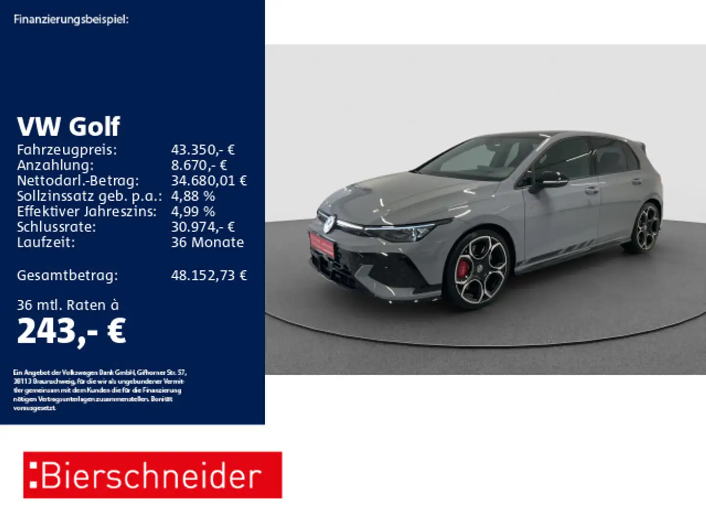 Volkswagen Golf GTI Golf 8 GTI 2.0 TSI DSG Clubsport 19 MATRIX PANO Grau - 1