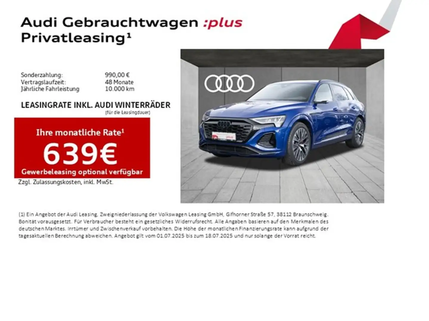 Audi Q8 e-tron 55 quattro S line LM21 Pano HuD Matrix LED ACC ... Blau - 2