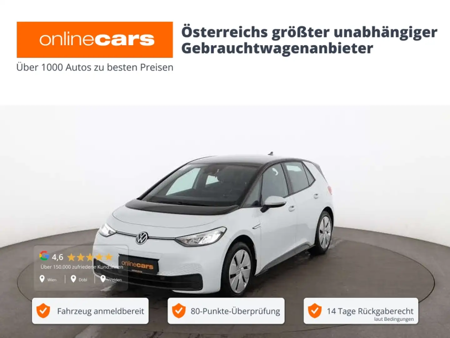 Volkswagen ID.3 .3 Pure 45kWh Aut LED NAVI ASSIST PARKHILFE Weiß - 1