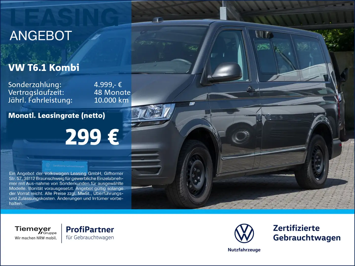 Volkswagen T6.1 Kombi DSG 9-SITZE AHK NAVI ALLWETTER Grau - 1