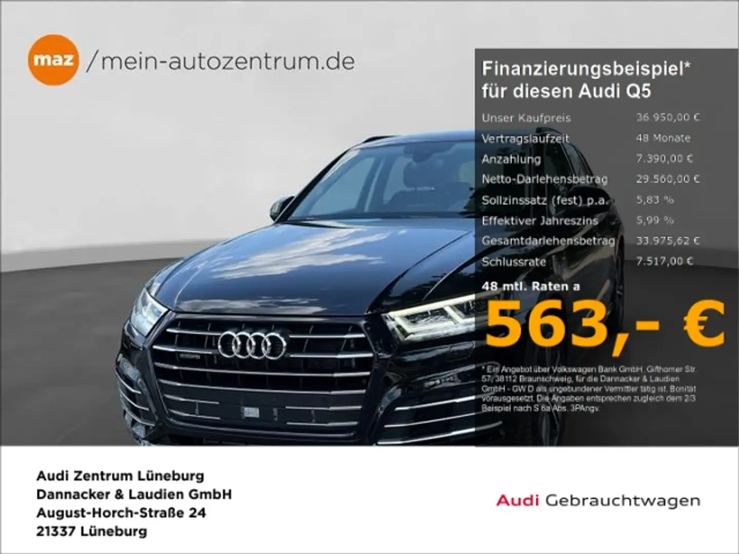 Audi Q5 55 2.0 TFSIe quattro Sport Alu LED AHK Leder Negro - 1