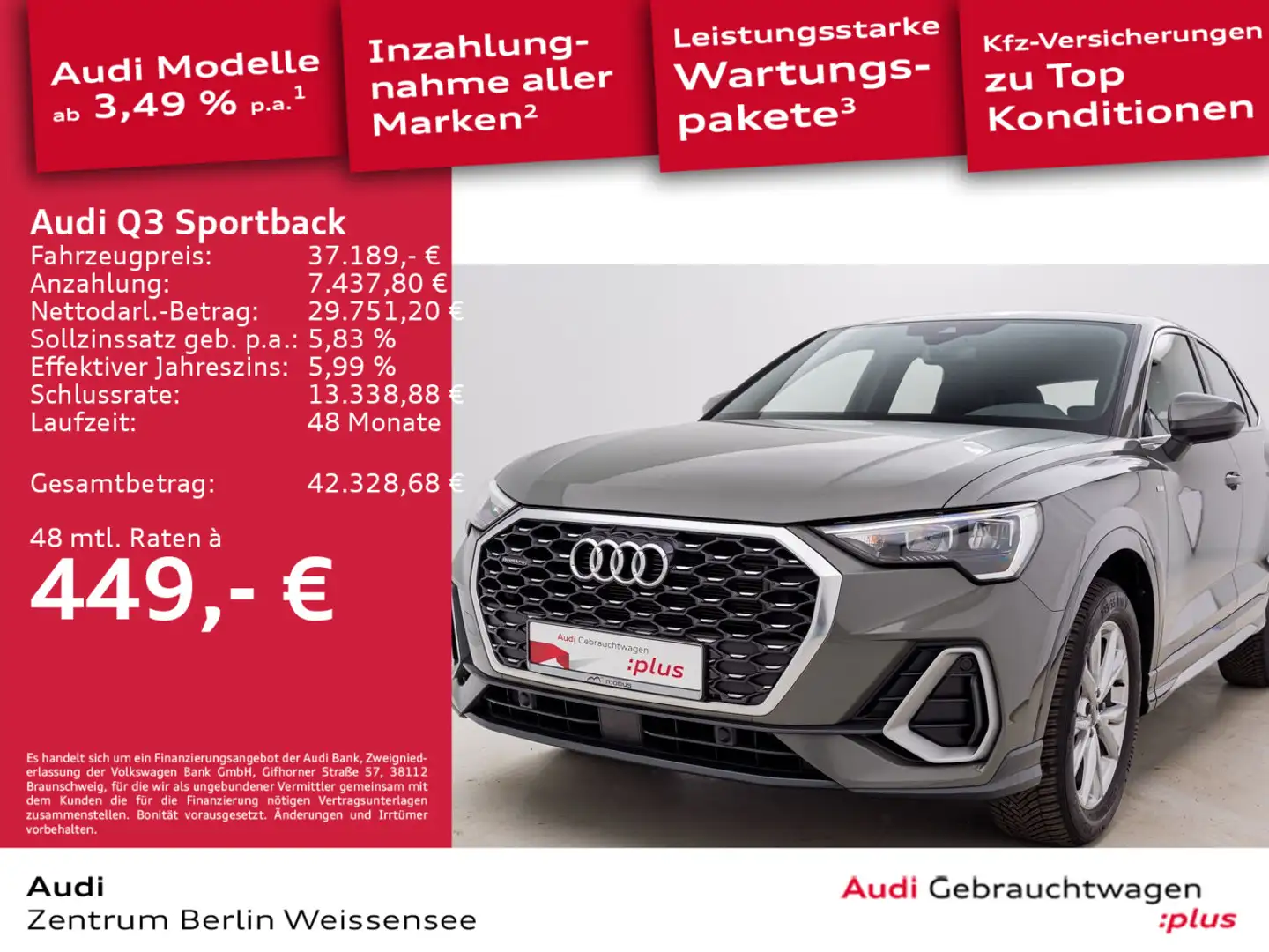 Audi Q3 40 TFSI*QUA*S-LINE*RFK*NAV*SHZ*GRA* Grau - 1