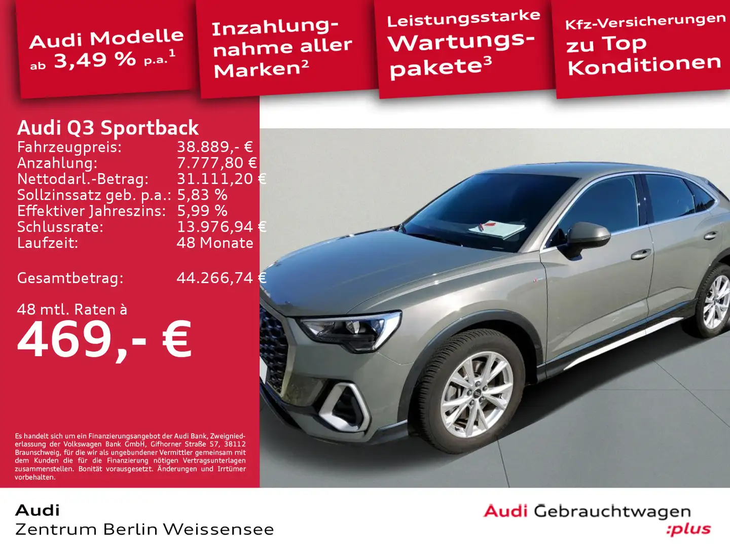 Audi Q3 40 TFSI*QUA*S-LINE*RFK*NAV*SHZ*GRA* Grau - 1