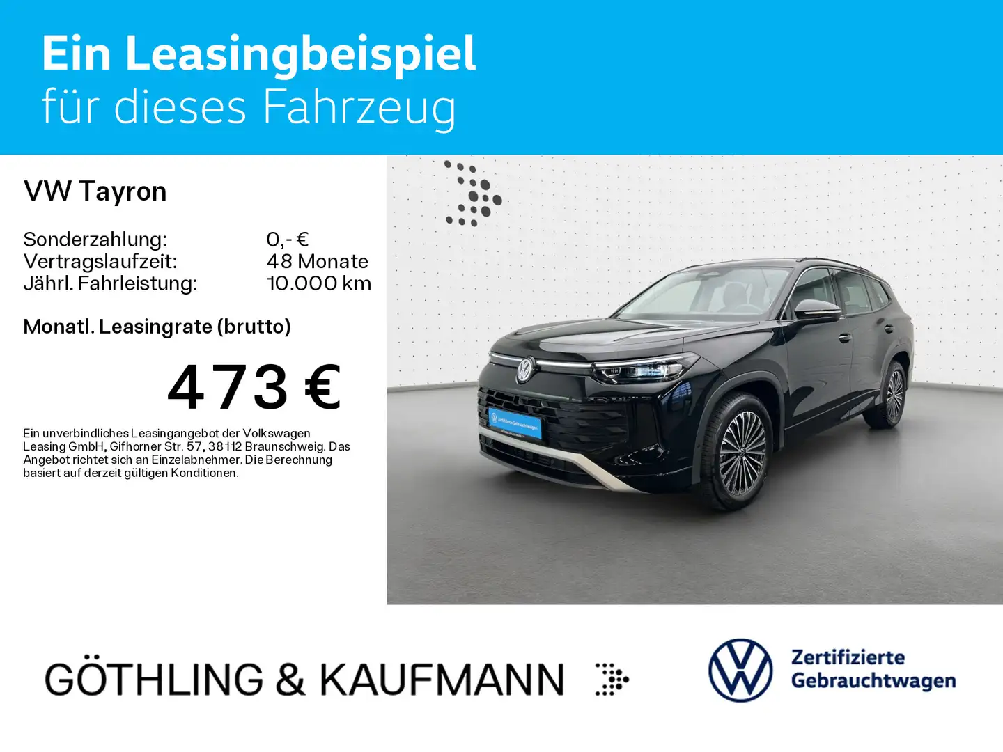 Volkswagen Tayron Life 1.5 eTSI DSG*AHK*KAM*APP*ASG*SHZ*ACC Schwarz - 2