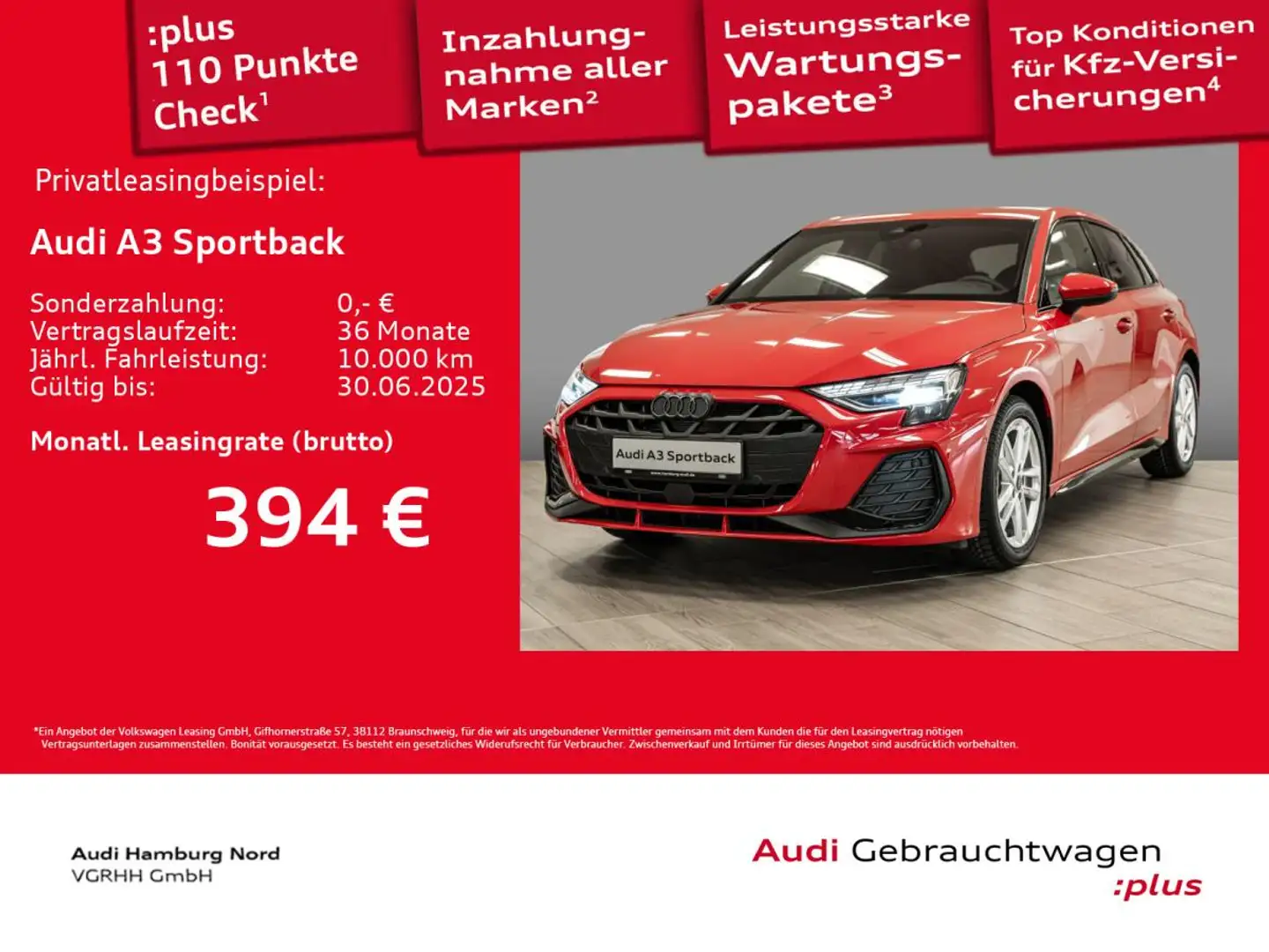 Audi A3 Sportback 30 TFSI S line S tronic Sitzhzg Klima Rot - 1