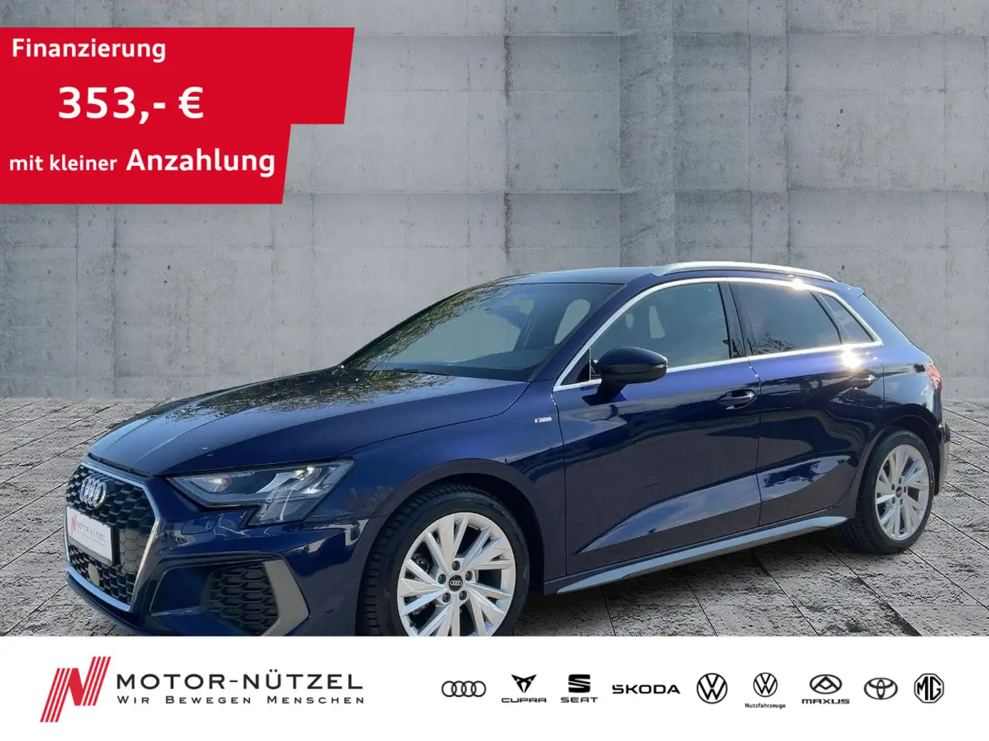 Audi A3 30TDI S-LINE 5JG+LED+ACC+APP+SHZ+VC Blau - 1
