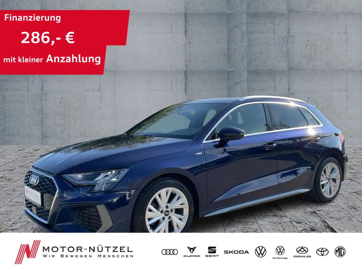 Audi A3 30TDI S-LINE 5JG+LED+ACC+APP+SHZ+VC Blau - 1