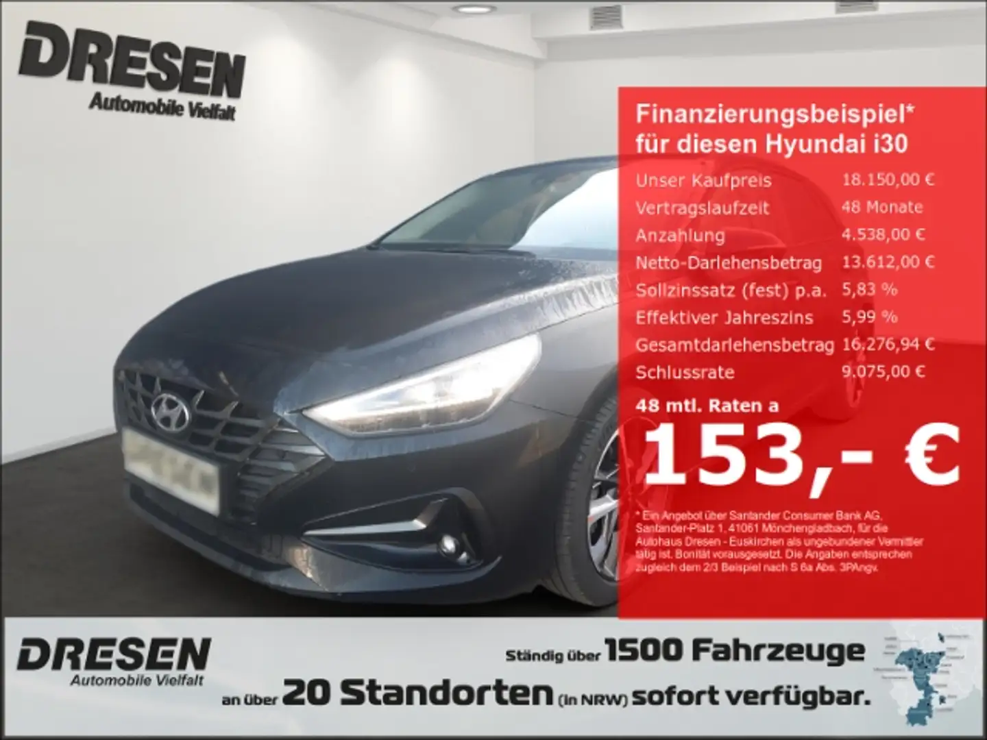 Hyundai i30 1.0 T-GDI Edition 30+ 120PS Navi PDC v+h SHZ Kamer Noir - 1