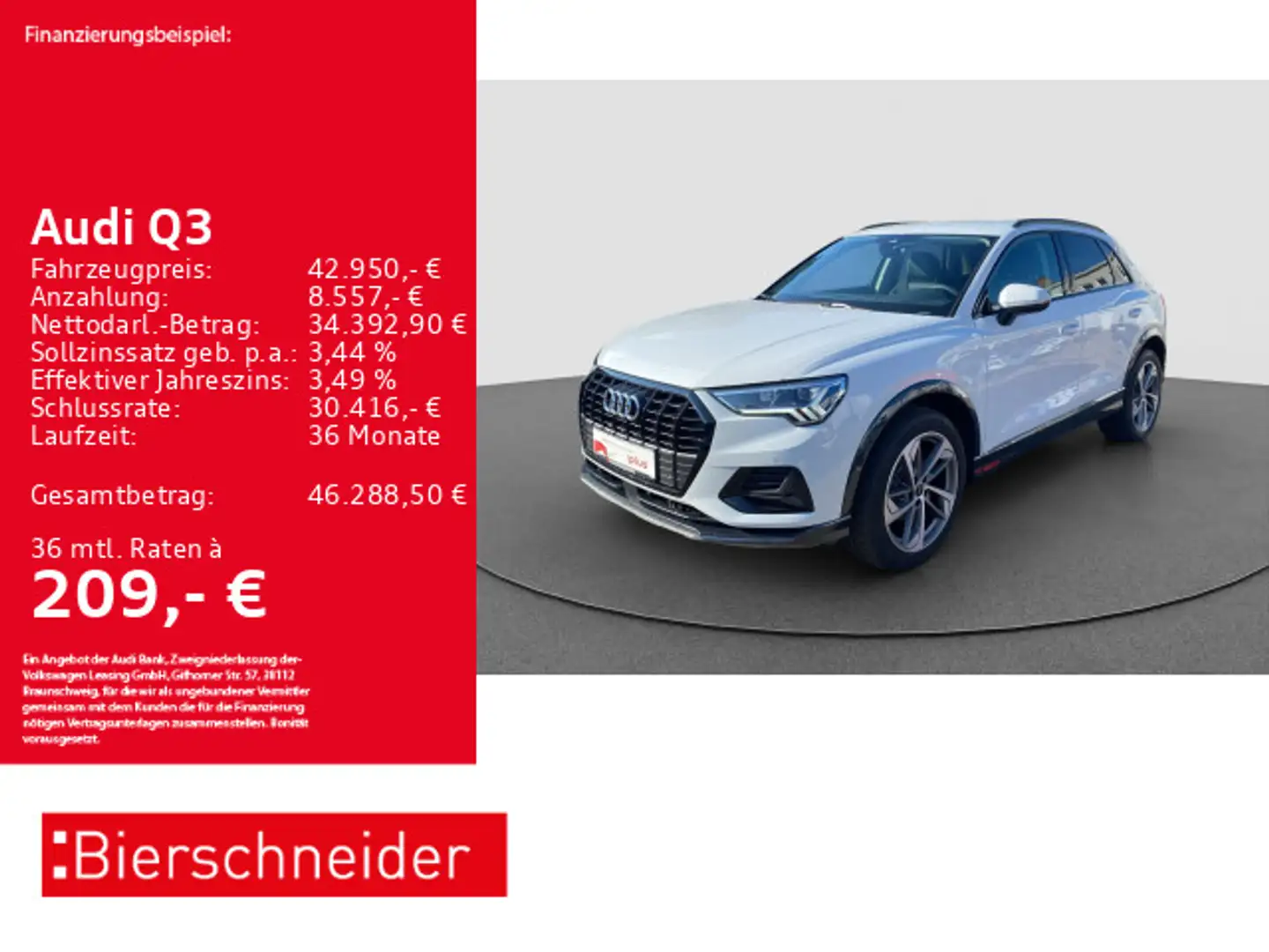 Audi Q3 35 TFSI advanced 19 AHK LED ACC NAVI Weiß - 1