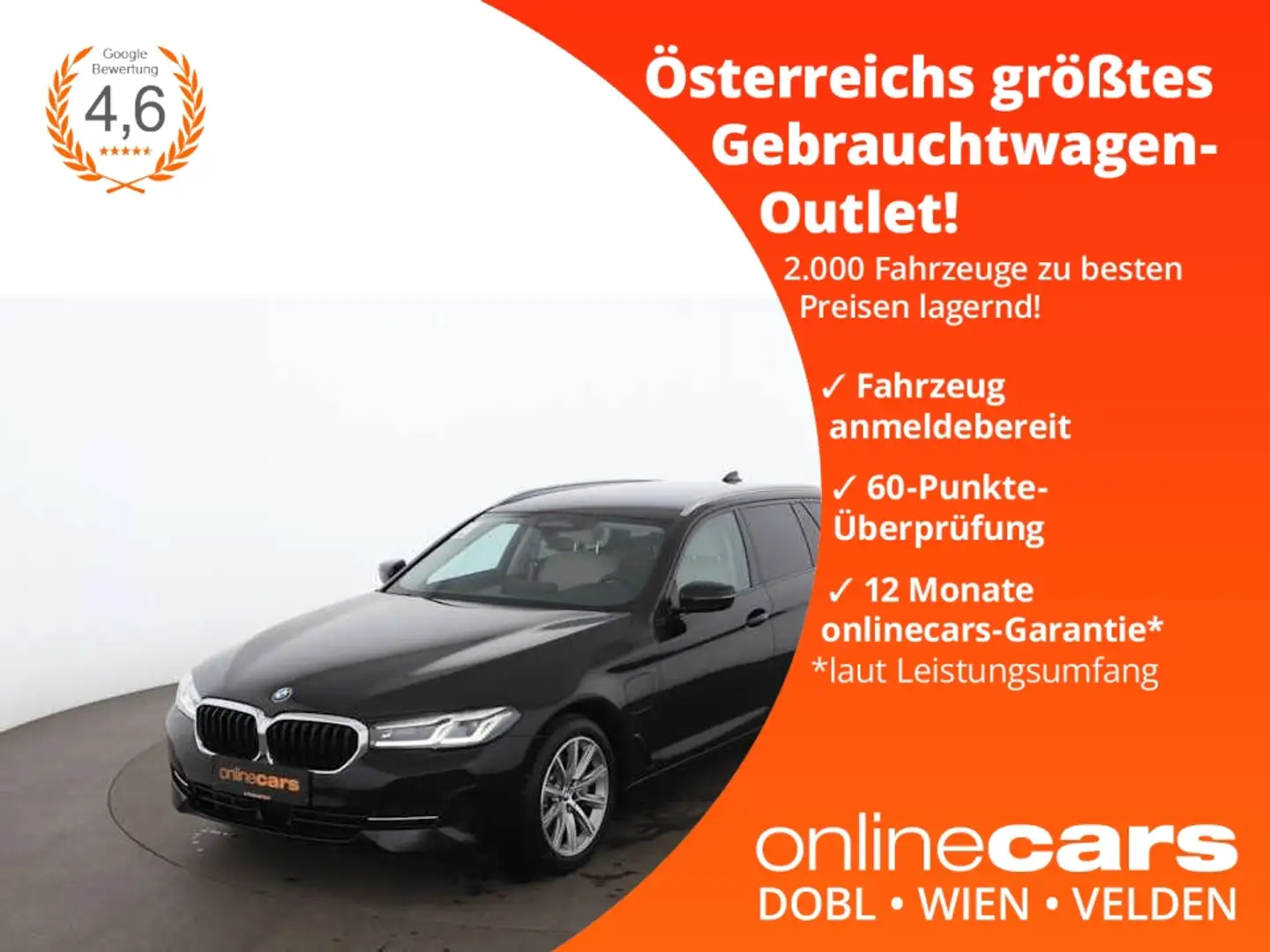 BMW 530 e Touring xDrive Aut LED NAVI LEDER TEMP R-CAM Schwarz - 1