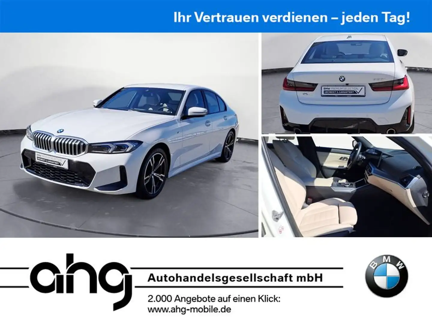 BMW 320 i M Sportpaket Navi Leder Tempom.aktiv Blueto Weiß - 1