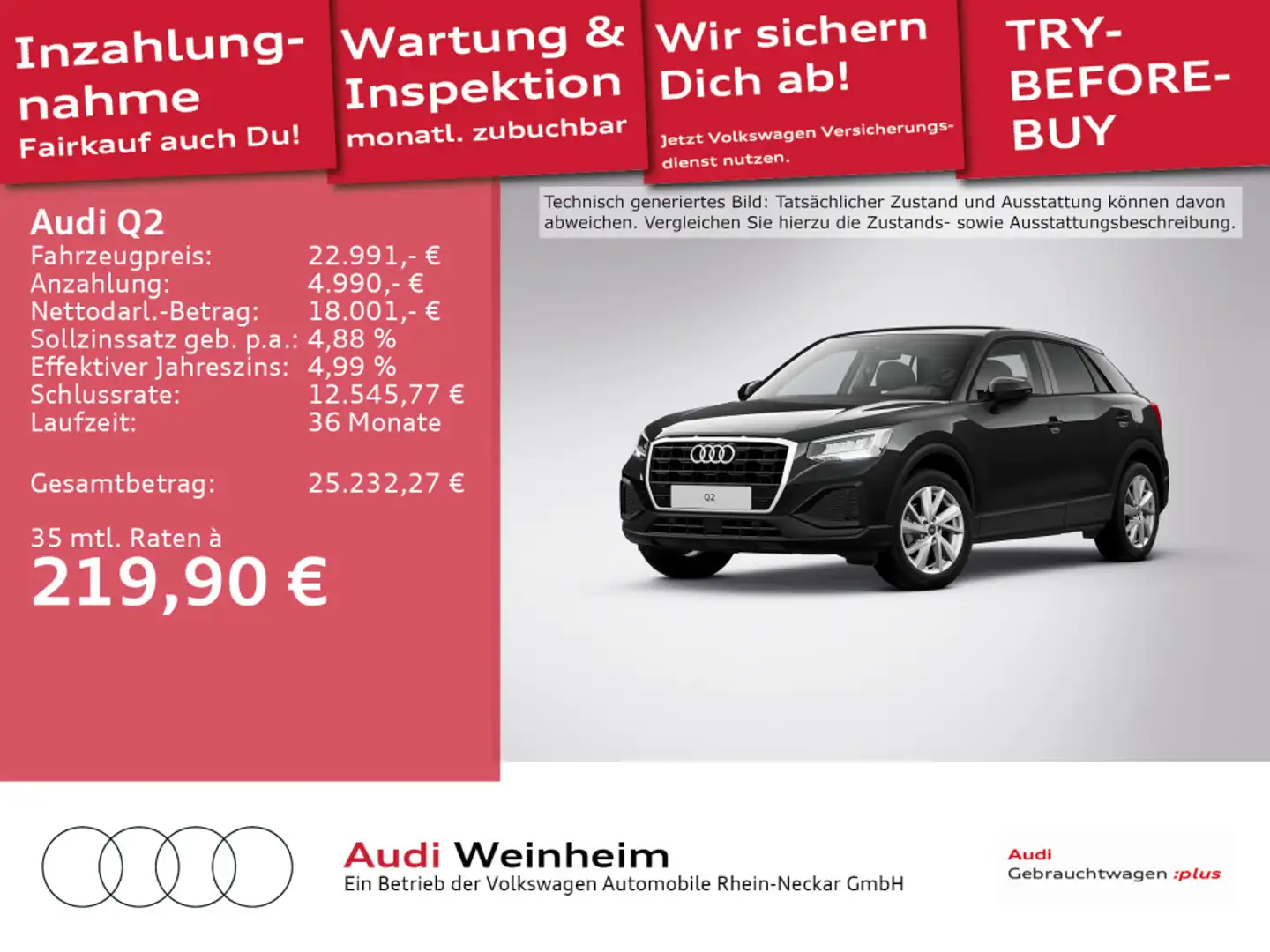 Audi Q2 35 TFSI Stronic Schwarz - 1