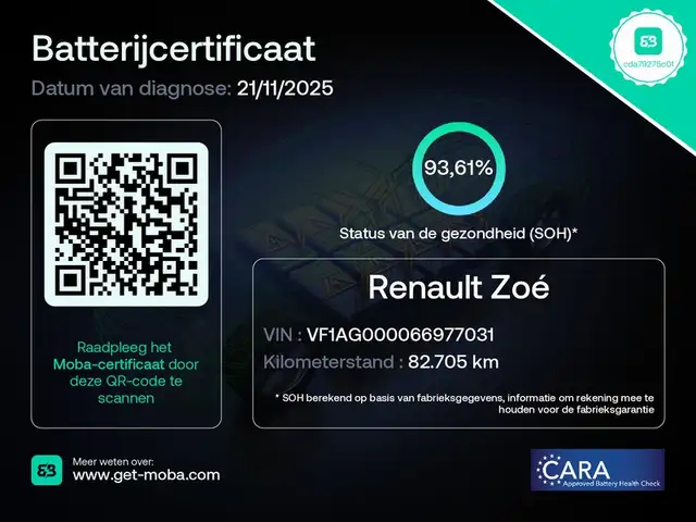 Renault ZOE R110 Life 52 kWh Koopaccu SOH 93.6%!