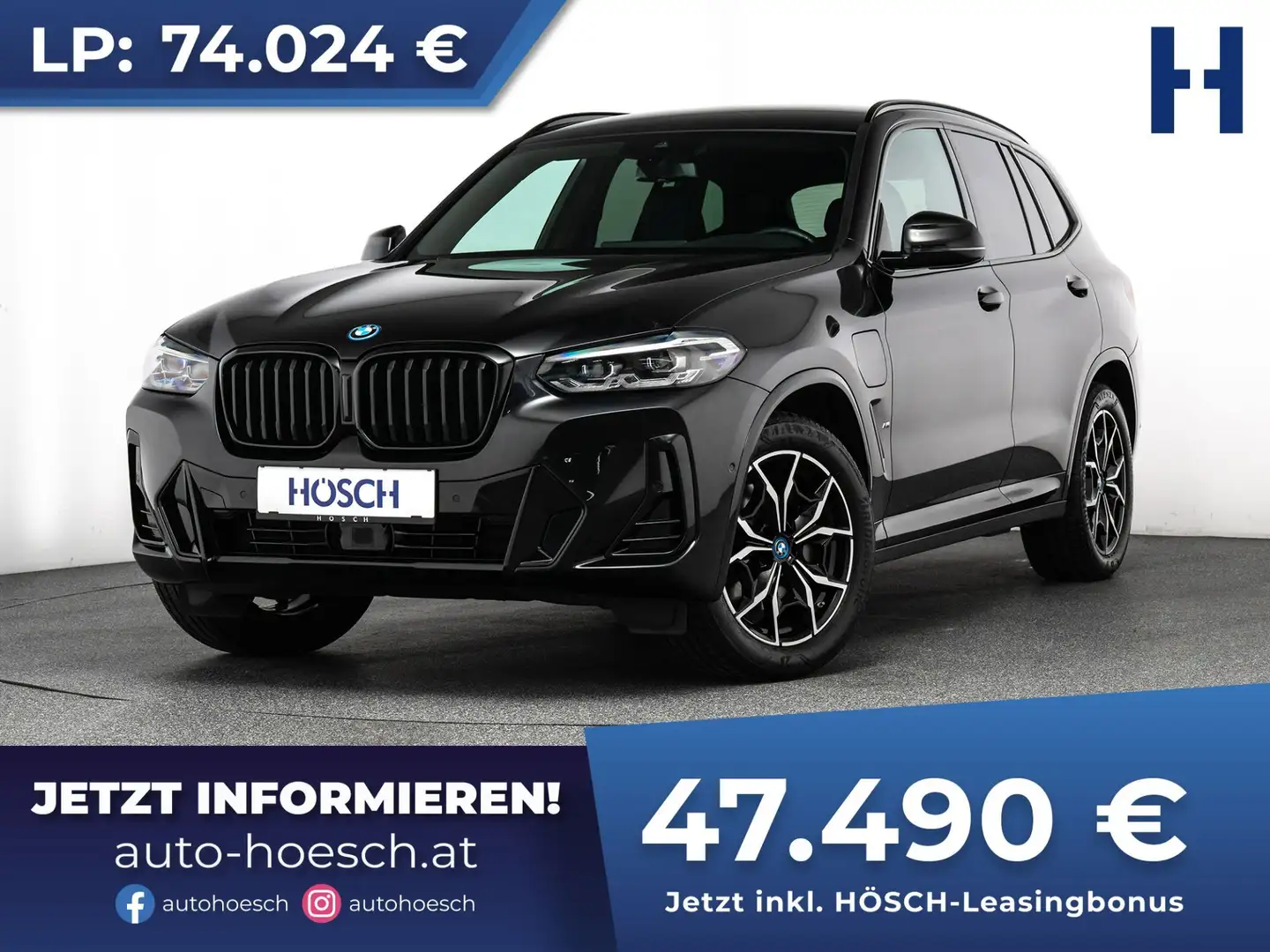 BMW X3 xDrive 30e M-Sport LEDER AHK ASSISTENZ LIVE PROF Schwarz - 1