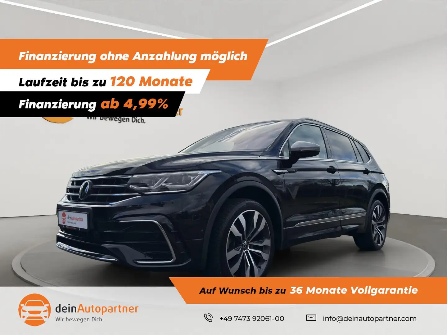 Volkswagen Tiguan Allspace 2.0 TSI R-Line 4M Leder AHK Pano RFK/DCC/ACC/H&K/I Schwarz - 1