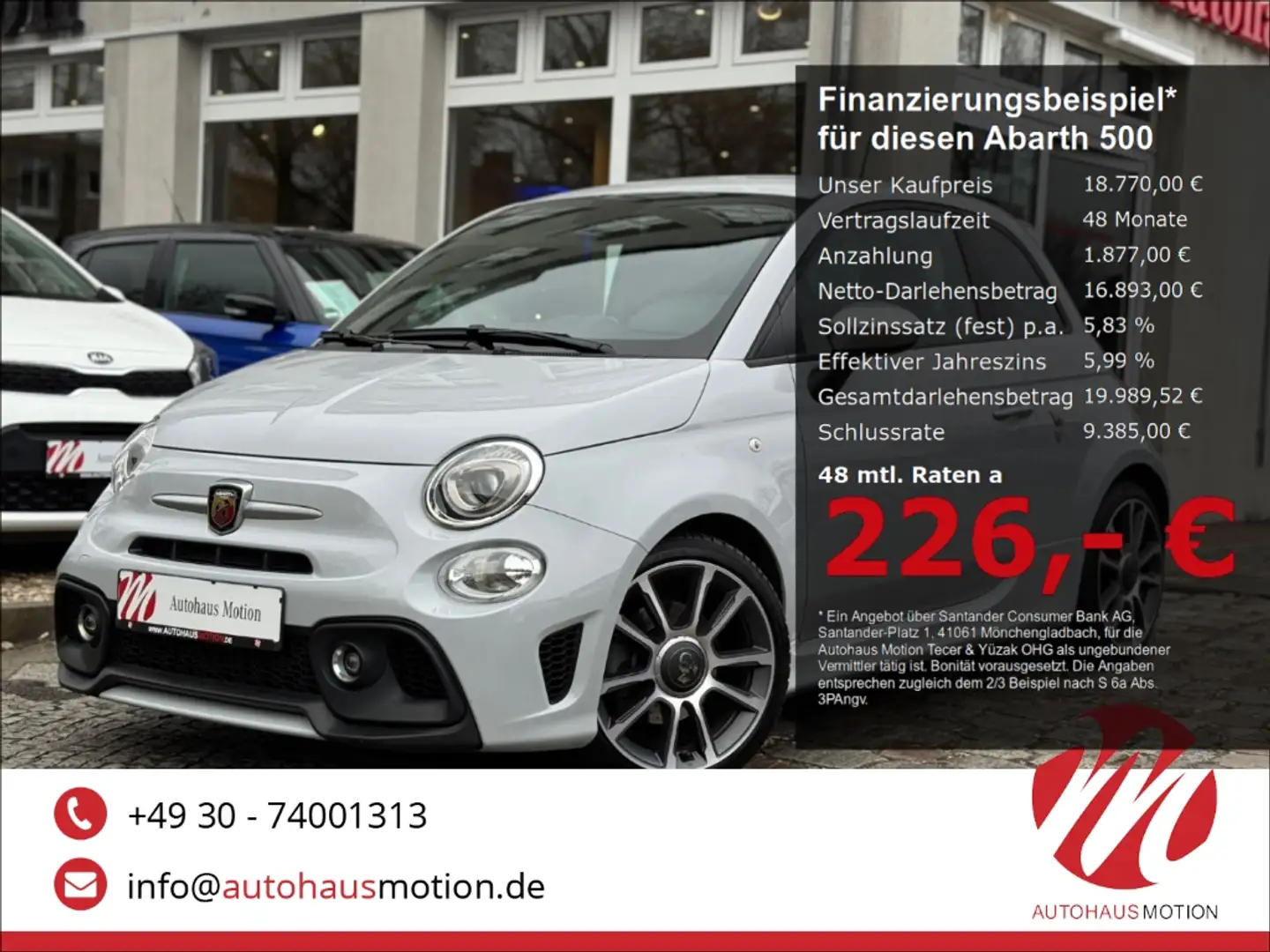 Abarth 500 595 Turismo Sportpaket Sportabgasanlage Navi Leder Grau - 1