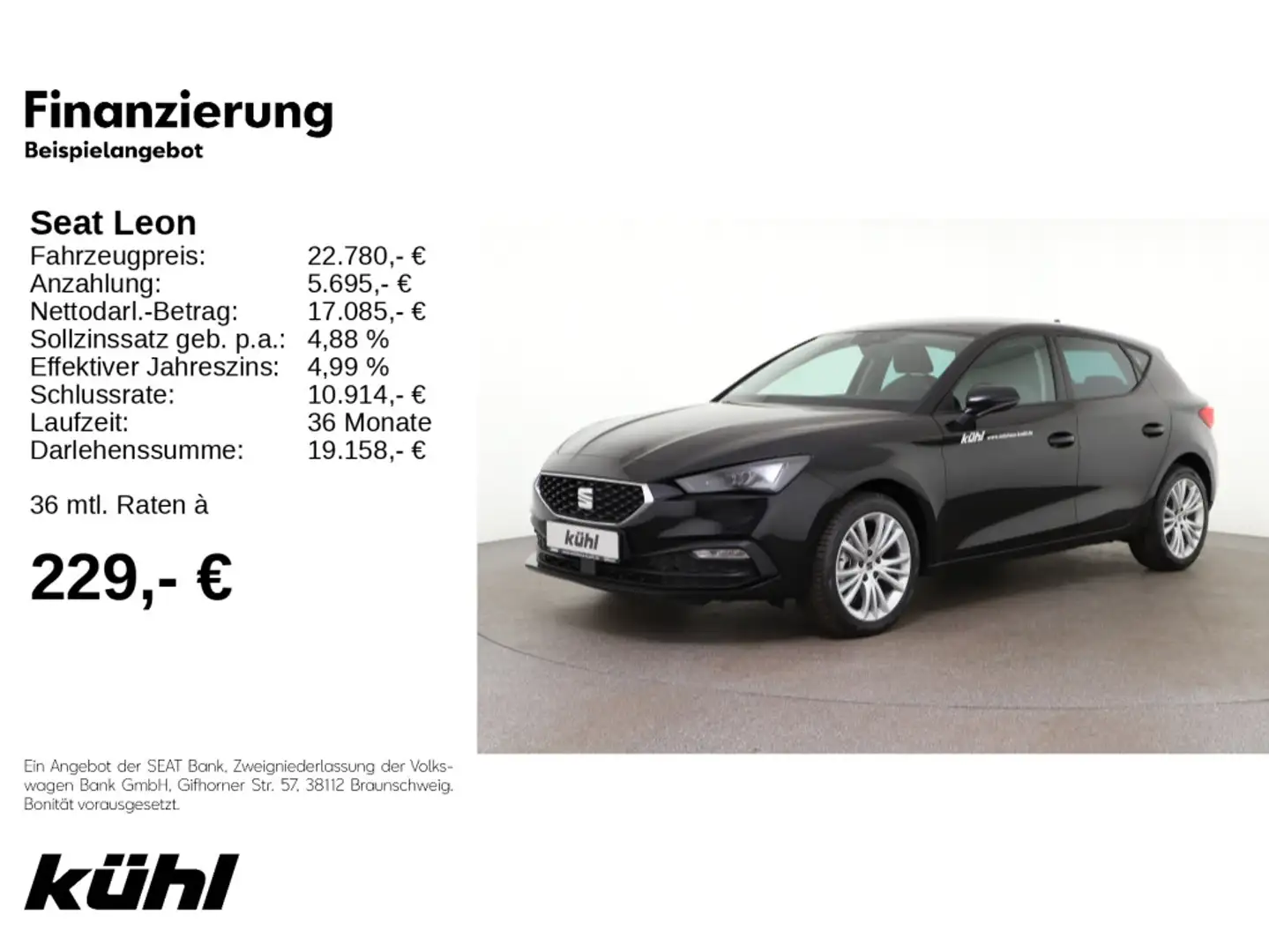 SEAT Leon Style 1.0 eTSI Style Schwarz - 1
