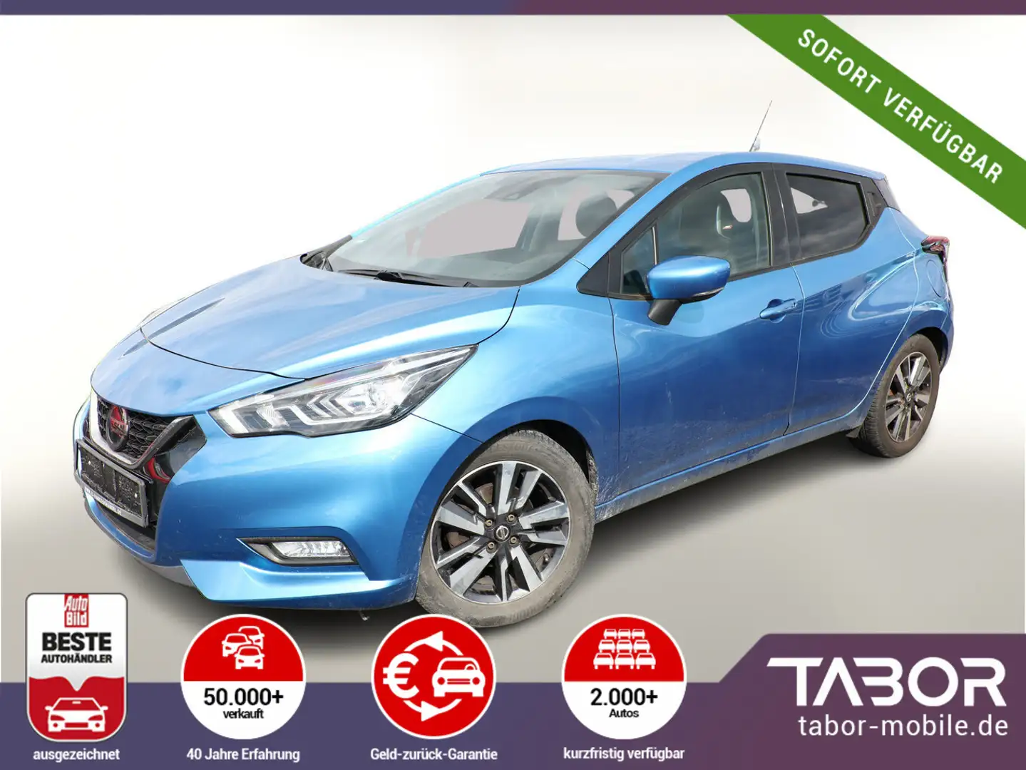 Nissan Micra 1.0 IG-T 100 CVT Tekna Nav SHZ PDC Kam 16Z Blau - 1
