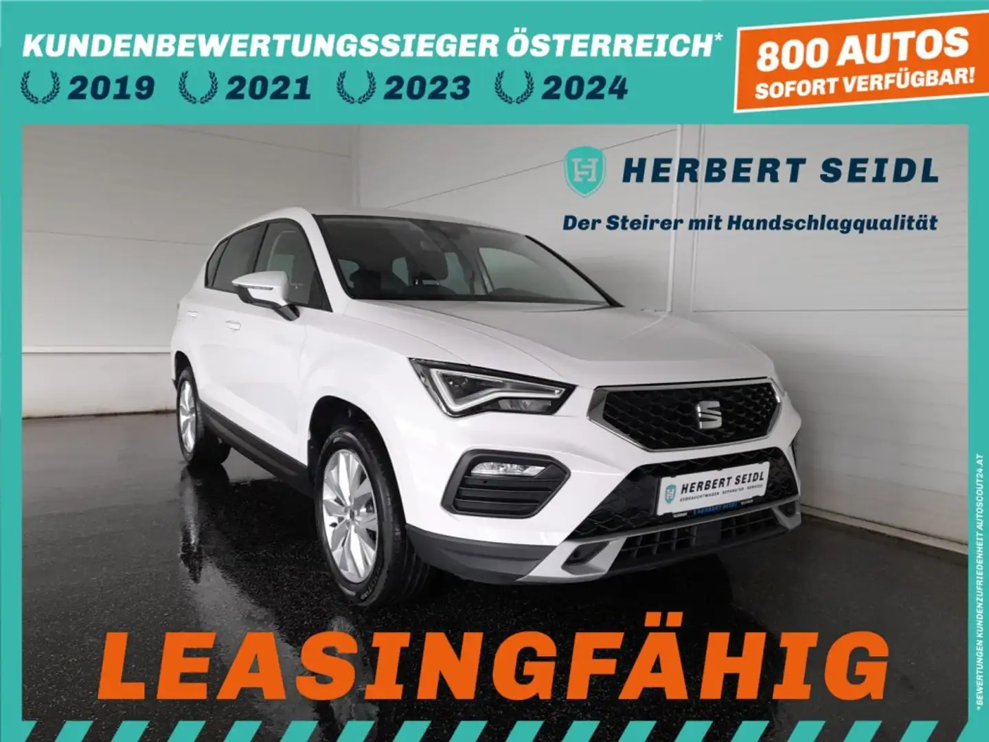 SEAT Ateca STYLE 2,0 TDI DSG *LEDER / VOLL-LED / NAVI / AHV & KAMERA / ACC / BEATS / KEYLESS* Weiß - 1