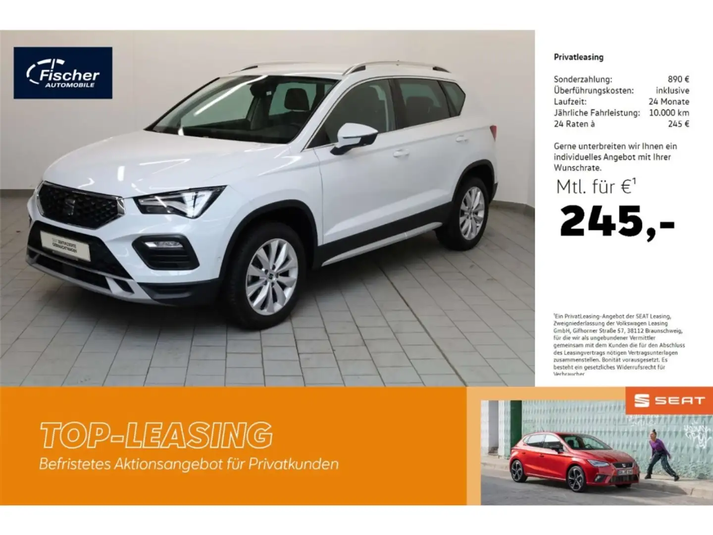 SEAT Ateca 1.5 TSI DSG Xperience AHK/NAV/VIRTUAL/ACC Weiß - 1