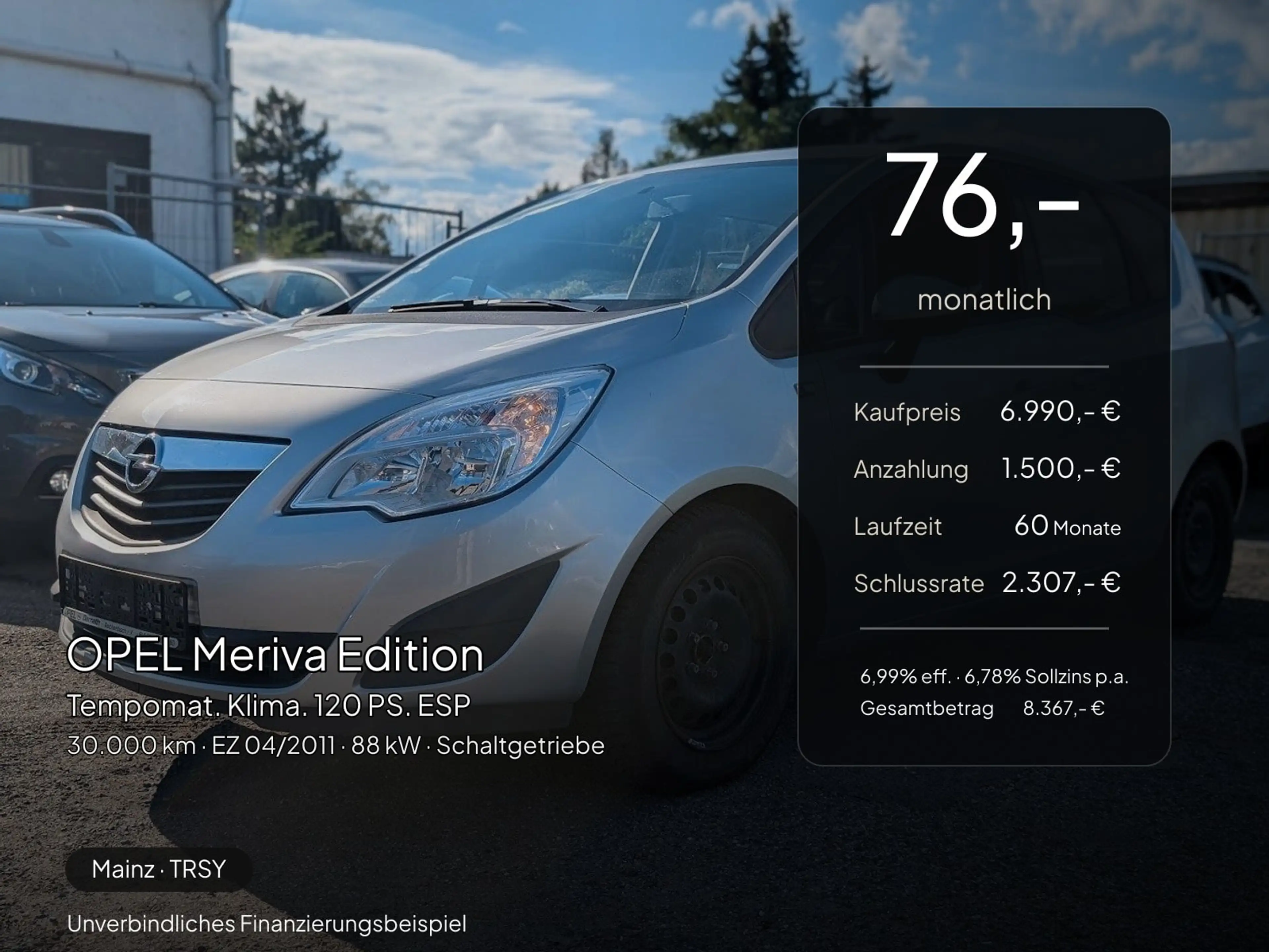 Opel Meriva Meriva Edition Tempomat. Klima. 120 PS. ESP — photo 2