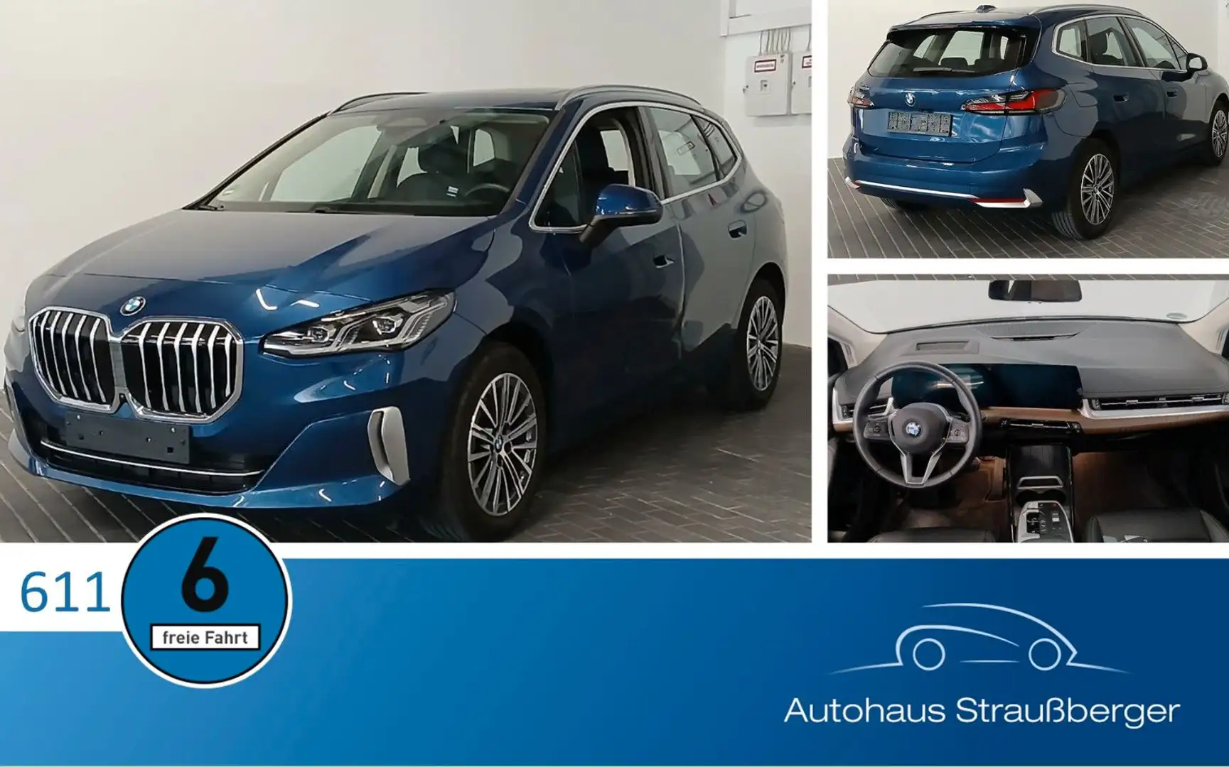 BMW 218 218d AT Luxury Line 360° SHZ 2ZK ACC QI DA+ PANO Bleu - 1
