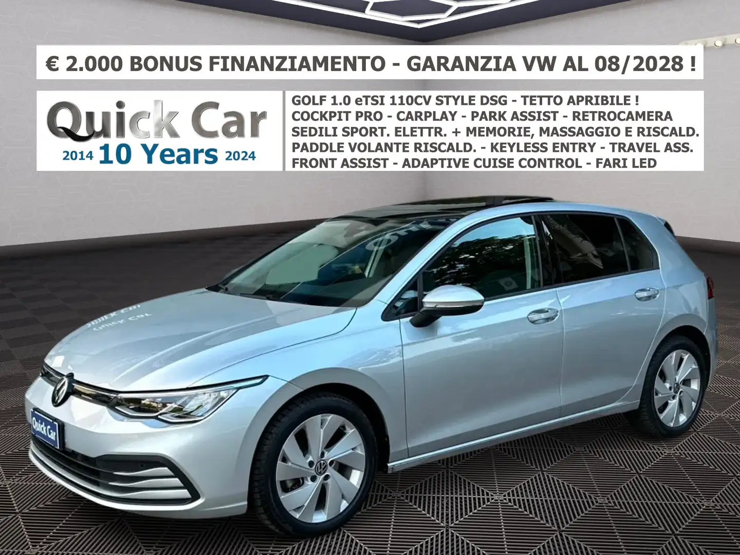 Volkswagen Golf 1.0 STYLE CARPLAY,TETTO,GARANZIA 08/28,KM  6.673 ! Argento - 1