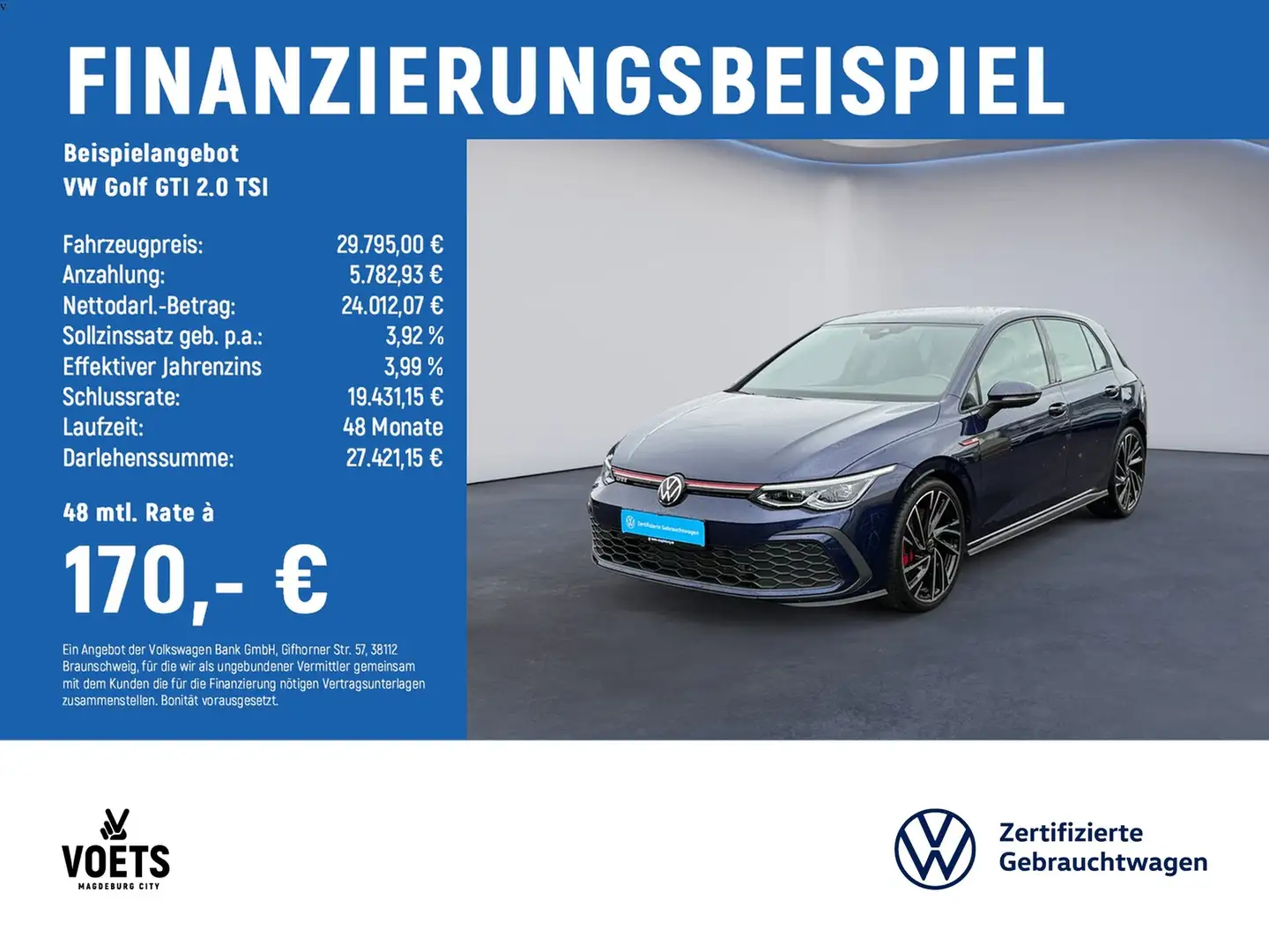 Volkswagen Golf GTI 2.0 TSI NAVI+LED+DIGICOCKPIT+SITZHEIZ Blauw - 2