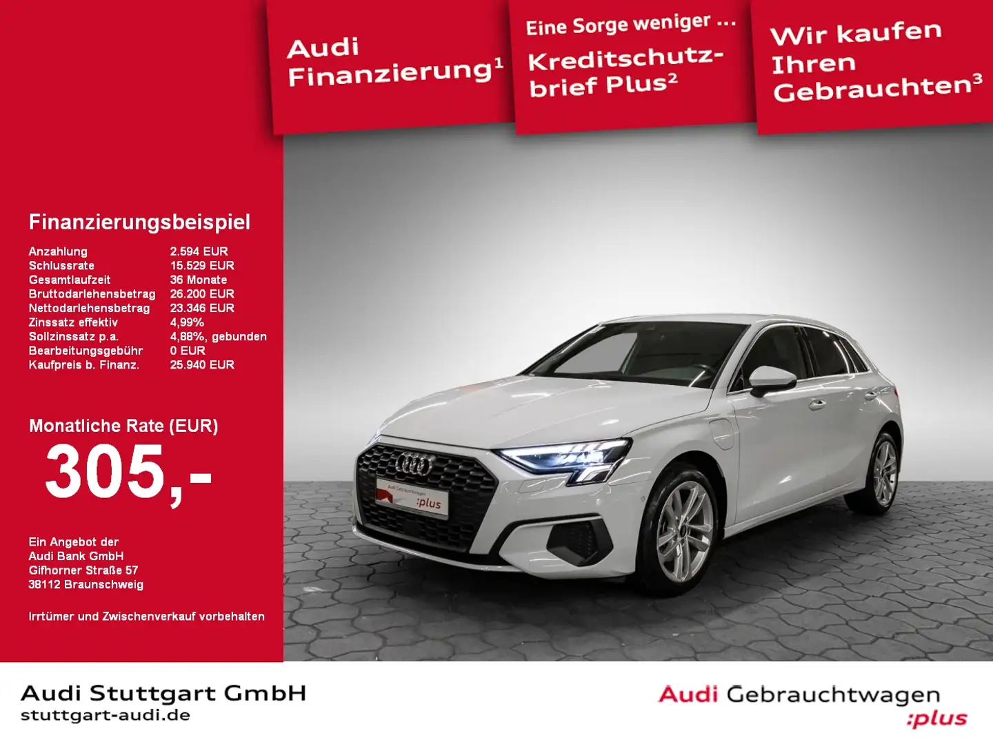 Audi A3 Sportback 40 TFSI e LED Keyless virtCo PDCplus Weiß - 1